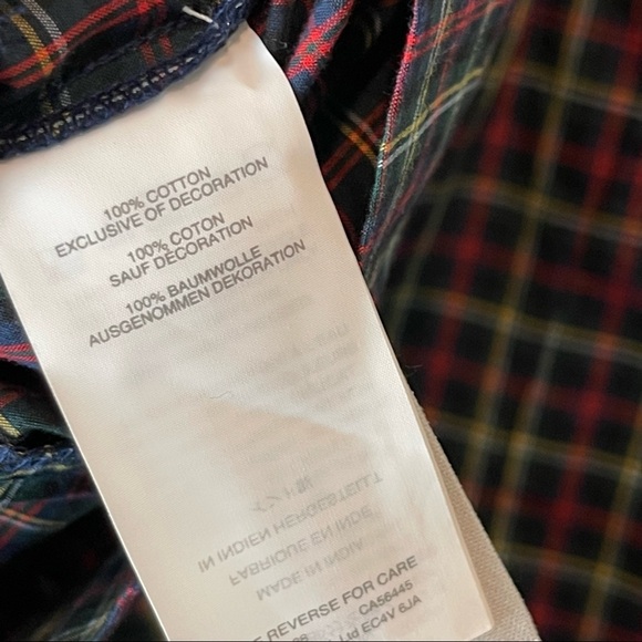 J Crew Embroidered Peasant Top Plaid - Size S - Picture 9 of 10